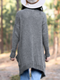 Casual Solid Color Knitted Pockets Long Sweater Cardigan