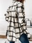 Casual Checked/Plaid Autumn Polyester Shirt Collar Micro-Elasticity Holiday Long sleeve Fit Jacket for Women