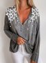 V Neck Casual Floral Top