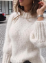 Long sleeve high neck elastic basic solid warm Sweater Top women