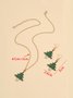 Simple Christmas Tree Earrings Necklace