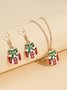 Christmas Gift Rhinestone Earrings Necklace