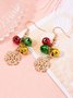 Christmas Snowflake Bell Diamond Earrings