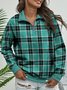 Casual Cotton Blends Checked/Plaid Sweatshirts