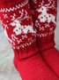 Christmas Elk Crochet Thermal Socks