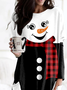 Christmas Snowman Regular Fit Scoop Neckline Shirts & Tops