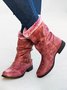 Simple Pleated Belt Buckle Suede Boots