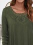 Lace Neck Loose Casual Top
