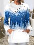 Ombre Christmas Cotton Blends Sweatshirt