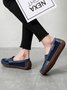 Cowhide Casual Stitching Flat Shoes