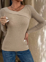 Women Vacation Plain Winter Crew Neck Mid-weight Micro-Elasticity Daily Long sleeve Fit Sweater