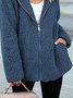Casual Flannel Zipper Loosen Knit coat