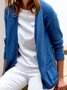 Women Casual Autumn Solid Raglan Sleeve Acrylic Mid-weight Micro-Elasticity Long sleeve Wrap Sweater Coat