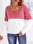 Casual Plain Spring Polyester Mid-weight Micro-Elasticity Daily Long sleeve Regular Sweater for Women