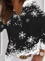 Loose Christmas Snowflake  Basics Sweatshirt