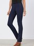 Plain and patternless basic fit elastic versatile pants Plus Size