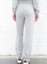 Gray Casual Daily Sports Elastic Waist Solid SweatPants