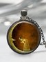 Vintage Tree of Life Moon Alloy Necklace