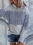 Long Sleeve Geometric Hooded Casual Sweatshirt