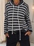 Striped Hooded Casual Sweater
