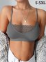 Lace Sexy Perspective Plus Size Hollow Out Lace Breathable Suspender Vest Bottomed Bra