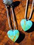 Vintage Turquoise Heart Alloy Earrings