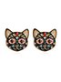 Dripping Alloy Rhinestone Animal Cat Stud Earrings