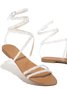 Elegant Rhinestone Strip Flat Sandals