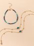 Color Rice Beads Turquoise Anklet