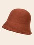 Solid Color Knitting Bucket Hat