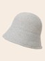Solid Color Knitting Bucket Hat