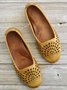 Retro Distressed Hollow Woven Flat Shoes