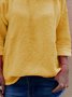 Casual Solid Round Neck Long Sleeve Shirts & Tops