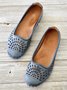 Retro Distressed Hollow Woven Flat Shoes