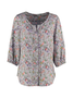 Vacation Floral Print Round Neck Casual Shirts & Tops