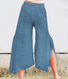 Cotton Prairie Pant in DUSTY BLUE Moisture Wicking, Yoga, Biking, Play! Flexible Waistband. Loosen Pants