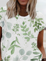 Leaves Vacation Cotton Blends Short Sleeve T-shirt