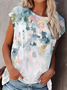 Vacation Floral Cotton Blends Shirts & Tops