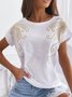 Embroidered Cotton Blends Basics Shirts & Tops Plus Size Gliter Sequins
