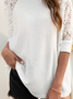 Casual Plain Cotton Blends Shirt & Top