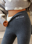 Women Casual Fleece Lined High Waist Athletic Tummy Control Stretch Basics Solid Workout Leggings