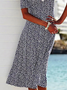 Vacation floral Regular Fit Floral short sleeve midi Short sleeve Lace Dress