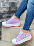 Women's Solid Color Platform Lace-Up Sneakers