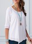 Loosen Plain Casual Short Sleeve Tops