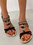 Women's Boho Beaded Braided Beach Sandals