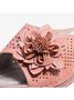 3D Floral Cutout Upper Vintage Bohemian Wedge Slippers