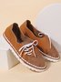 Vintage Contrast Panel Lace-Up Shoes