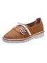 Vintage Contrast Panel Lace-Up Shoes