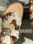Women's Bohemian Pearl Floral Slipper Sandals
