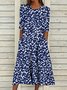 Floral Regular Fit Crew Neck Half sleeve Women Dress